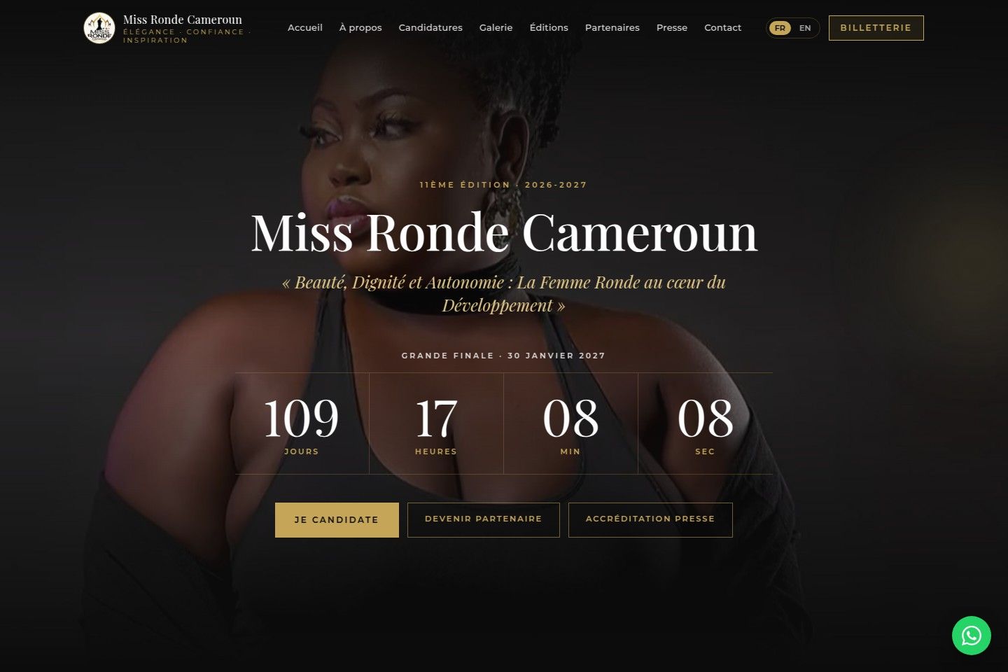 Vista del proyecto Miss Ronde Cameroun